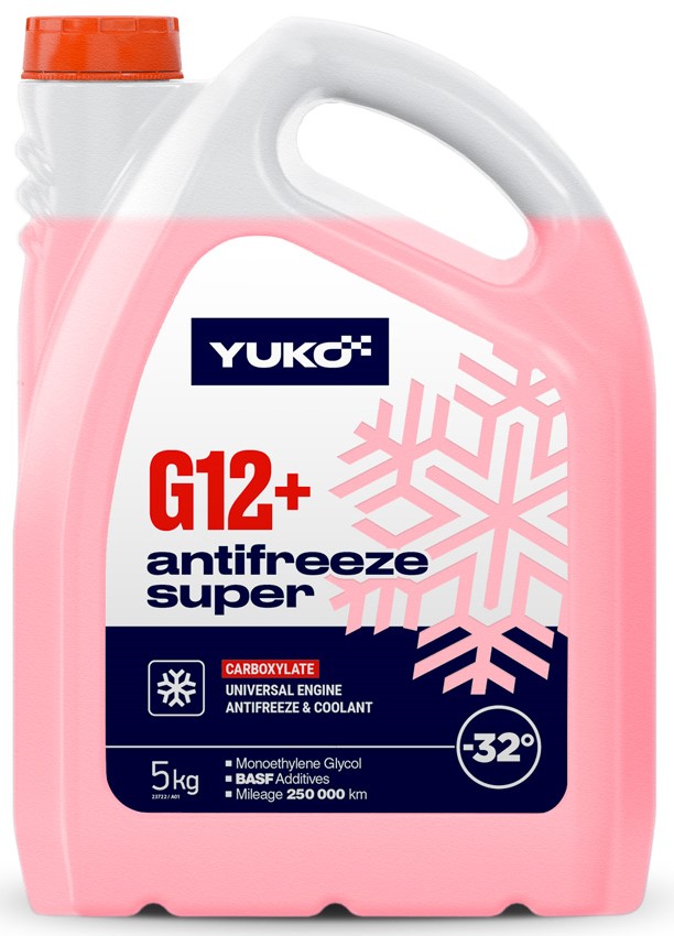 Антифриз YUKO -32 Super G12+ G12+ готовий 5л 5кг червоний (4823110404430)