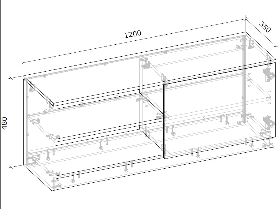 Тумба для обуви Грейд Frosti 480х1200х350 мм дуб крафт серый
