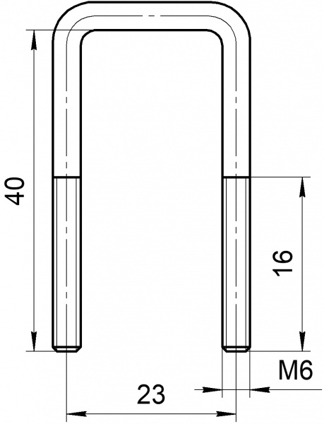 Хомут П-образный М6х23х40 1/2