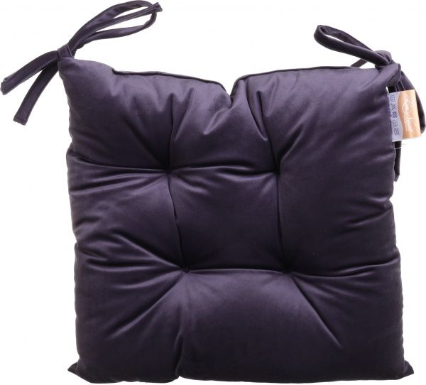 Подушка на стул Сидушка Велюр 40х40 см темно-серый La Nuit