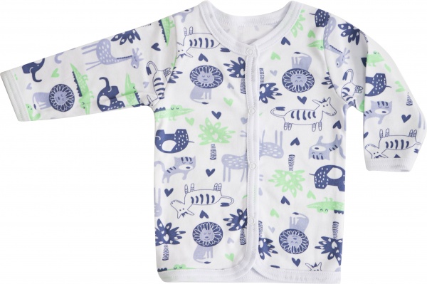 Кофточка детская унисекс GABBI KF-23-1 зоопарк р.74 белый с принтом 13644 