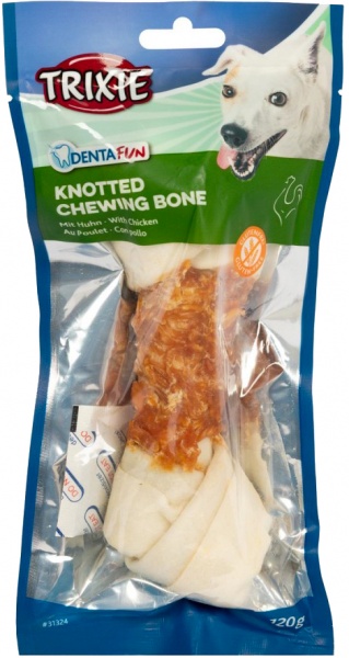 Косточка Trixie для чистки зубов Denta Fun натуральная кожа 15 см 70 г (31323)