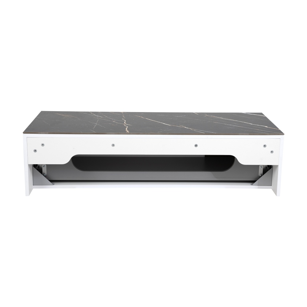 Тумба під умивальник Aqua Rodos MANHATTAN білий мат зі стільницею Namibia Black 120 см