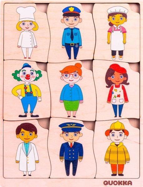 Пазл-вкладыш Quokka логический Кто где работает? (4820217310152)