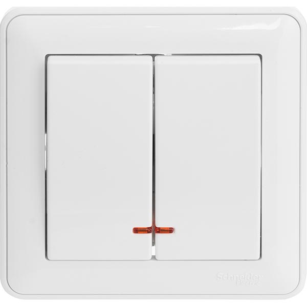 Вимикач подвійний W-59 VS516-251-18 білий