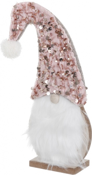 Статуэтка декоративная Санта розовая 24 см 