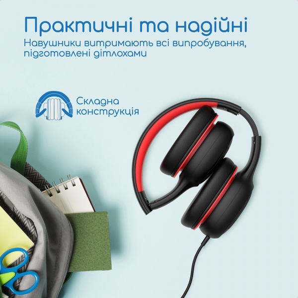 Навушники Promate Simba black/red (simba.onyx) 