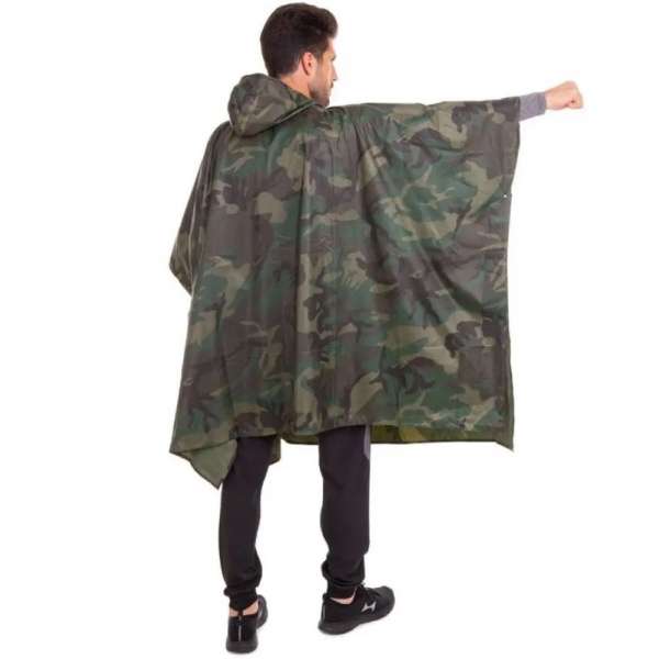 Пончо-дождевик EcoKraft с функцией палатки р. one size камуфляж