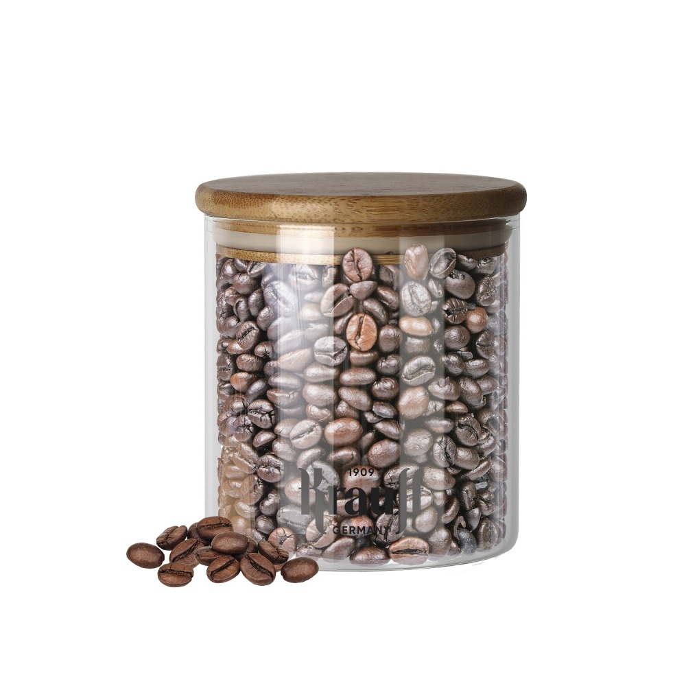 Банка для сыпучих Krauff Grutze 500 мл с бамбуковой крышкой 31-289-022