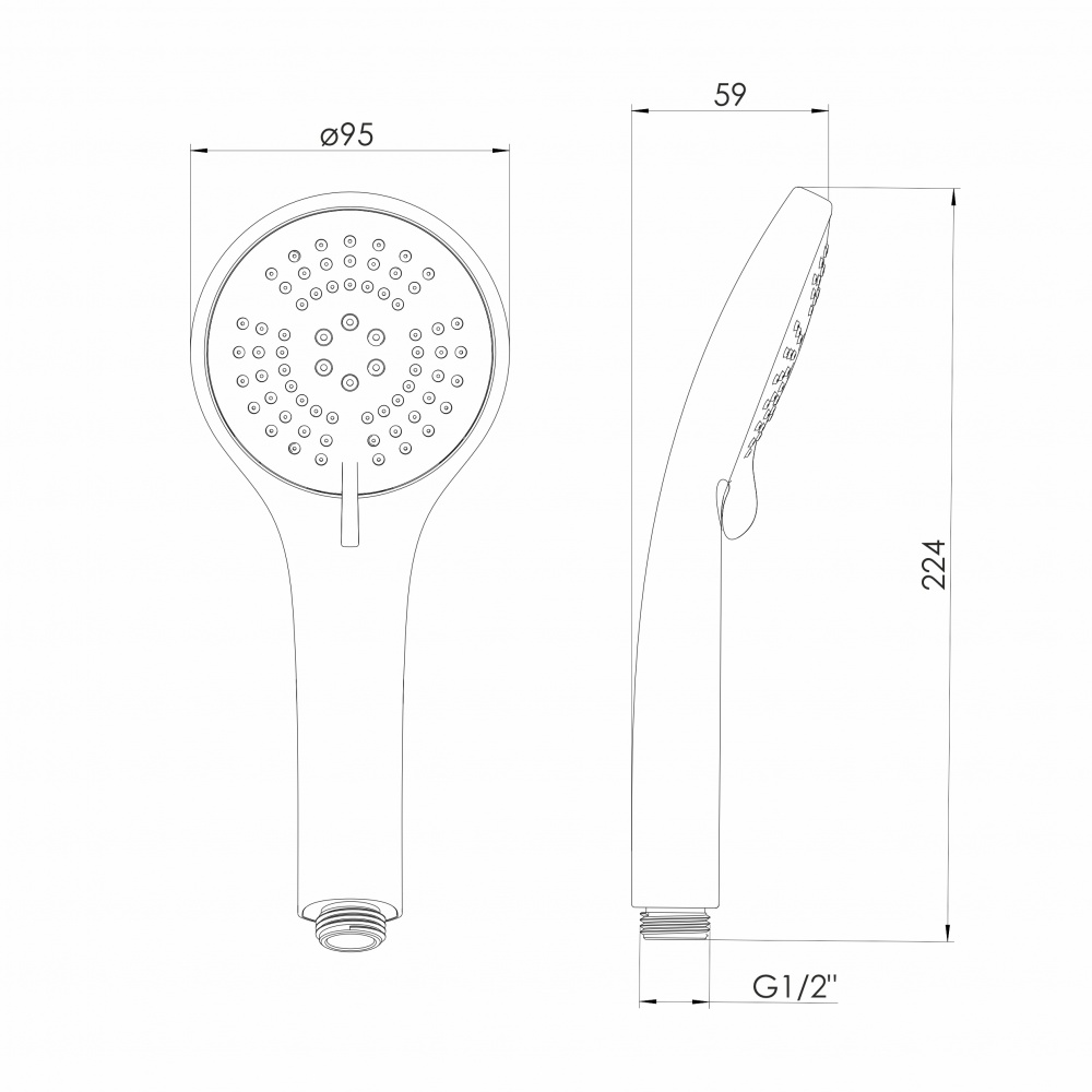 Лейка Imprese 95 мм, 3 режими, блbстер, хром RJHS000-08CH