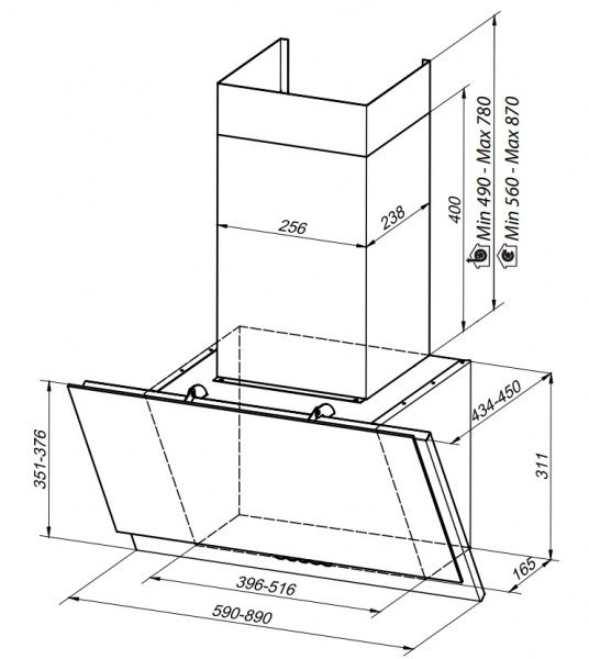 Витяжка Faber GREXIA GRES DG/BK A90