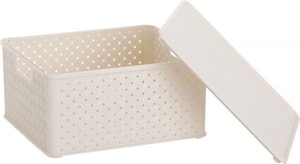 Кошик пластиковий Tontarelli 6985 ТО із кришкою Аріанна L 165x332x290 мм