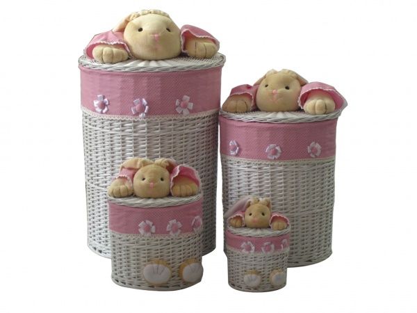 Кошик плетений з текстилем Tony Bridge Basket дитячий 18x18 см JMA11-17RD-4 