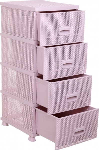 Комод пластиковий RIO 8515PP на 4 шухляди DROP пудровий 894x368x431 мм