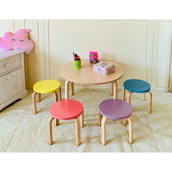 Табурет дерев’яний 260х295х295 бук/рожевий