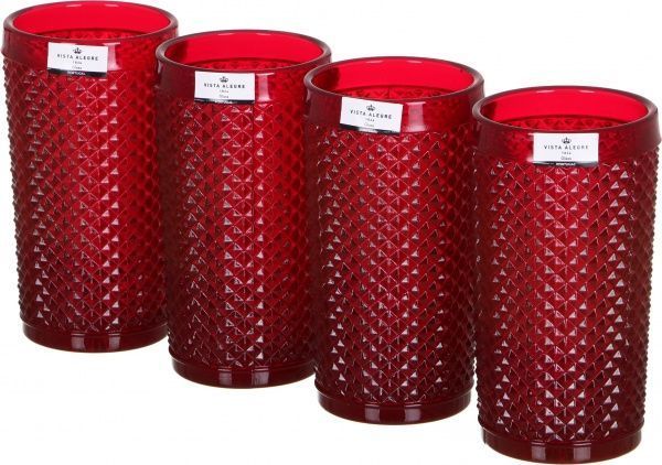 Набор стаканов Bicos Cinza красный 330 мл 4 шт. 49000004 Vista Alegre