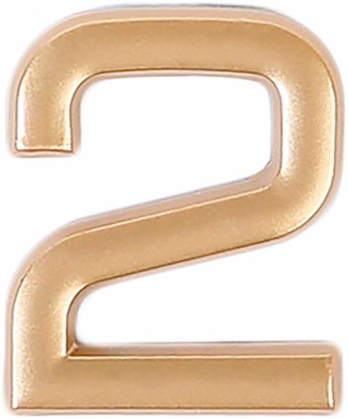 Цифра 2 пластик матове золото 40 мм Larvij LNP4 MG #2