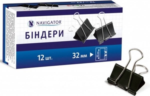 Біндер Navigator 32 мм 12 шт. чорний 75308-NV 