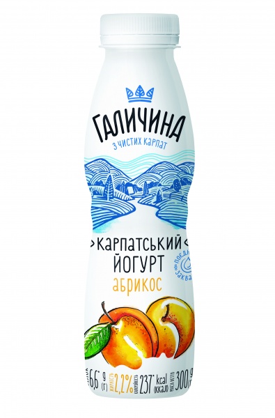 Йогурт Галичина Абрикос 2,2% 300 г