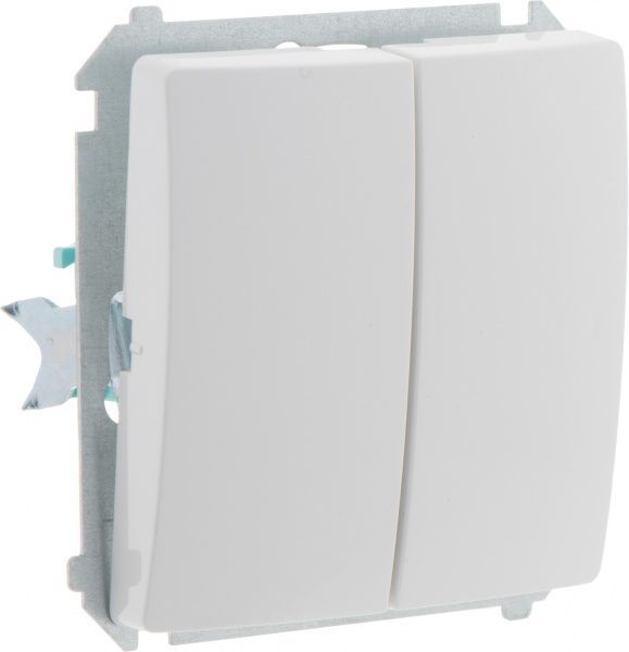 Вимикач двоклавішний Simon Basic без підсвітки 10 А 250В білий BMW6/2.01/11