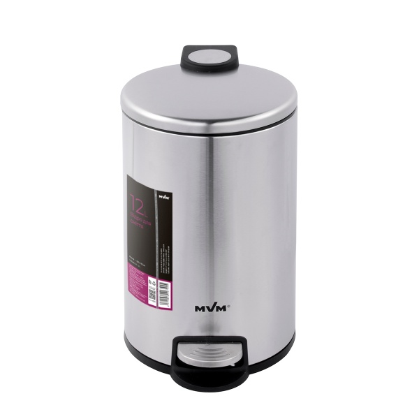 Ведро с крышкой MVM BIN-16 12L SS STEEL ROUND 12 л стальной 