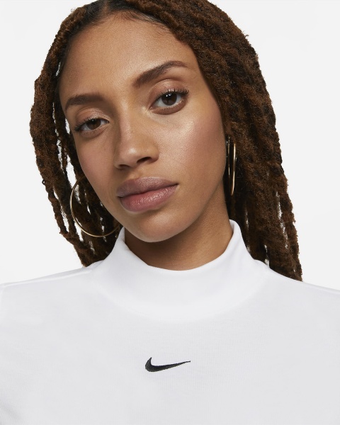 Футболка Nike W NSW ESSNTL RIB MOCK SS TOP DV7958-100 р.L белый