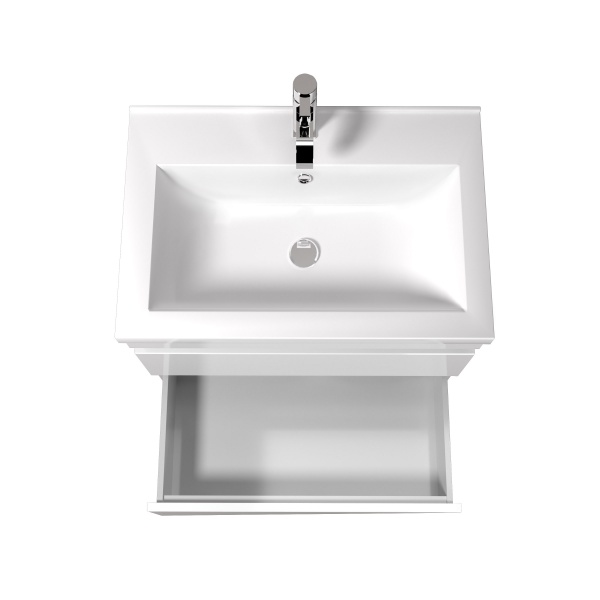 Тумба Мойдодыр Soft White 70 с умывальником Cosmo белая напольная