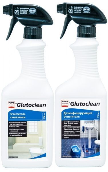 Набор Glutoclean Очиститель сантехники 750 мл + Дезинфицирующий очиститель 750 мл