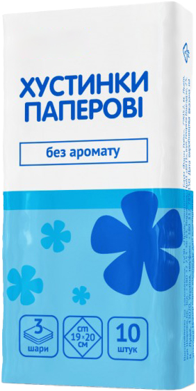 Салфетки бумажные ZEFFIR Без аромата 10 шт.