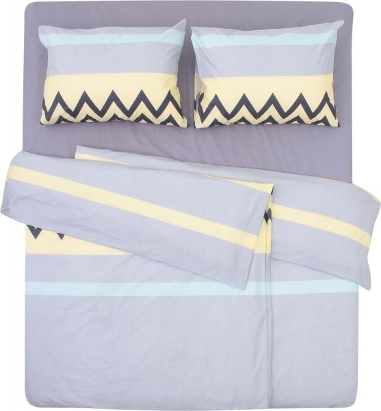 Комплект постельного белья Yellow Zigzag семейный разноцветный UP! (Underprice) 