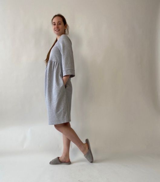 Халат домашній Flis clothes р. M сірий меланж 