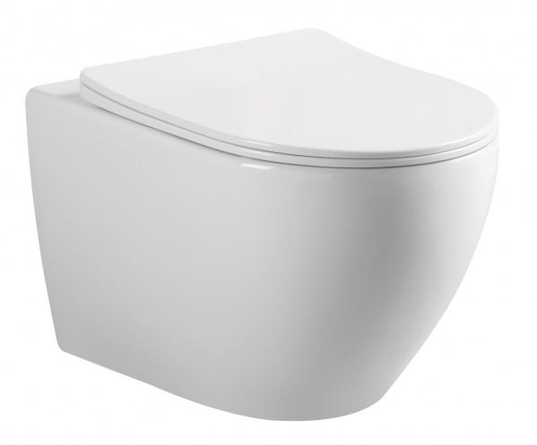 Унитаз подвесной ScandiSPA NARVIK Rimless c сиденьем Duroplast Soft-Close SLIM 51х36.5х36.5