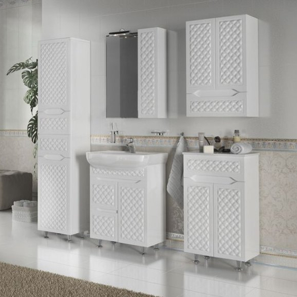 Тумба підлогова Aqua Rodos Родорс 50 біла з умивальником Nova 50