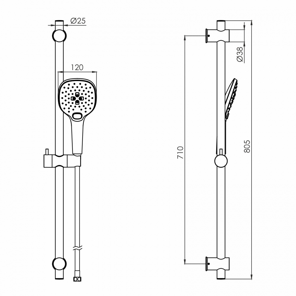 Душовий гарнітур VOLLE CASCADA B70 хром 1586.170501