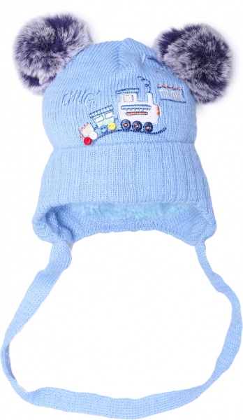 Шапочка дитяча для хлопчика Kraft+ р.42-44 блакитний 1740 