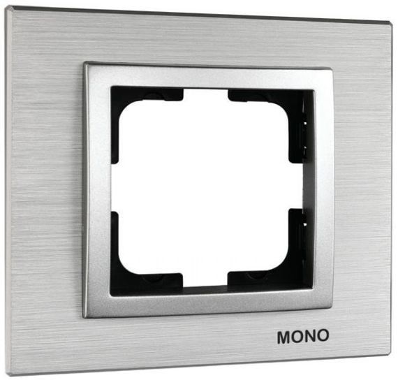 Рамка одноместная Mono Style Aluminium горизонтальная серебристый 107-800000-160