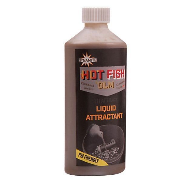 Ликвид Dynamite Baits HOT FISH & GLM LIQUID ATTRACTANT - 500ML рыба