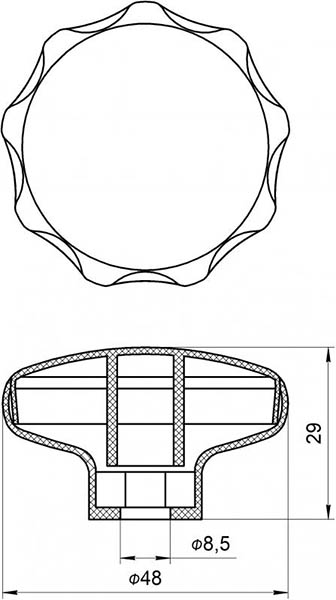 Гайка ручка D 50 мм М10 1 шт універсальна