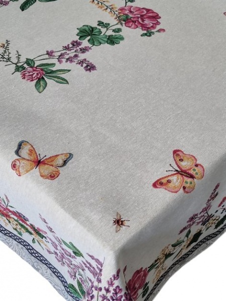 Скатерть Лавандовое поле 95x100 см бежевый Прованс 