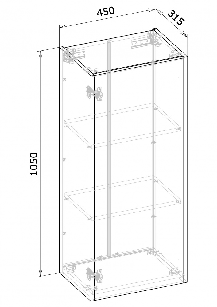 Шафа верхня В 105/45/31,5 МС Ідея Крафт дуб крафт золотий/графіт Грейд