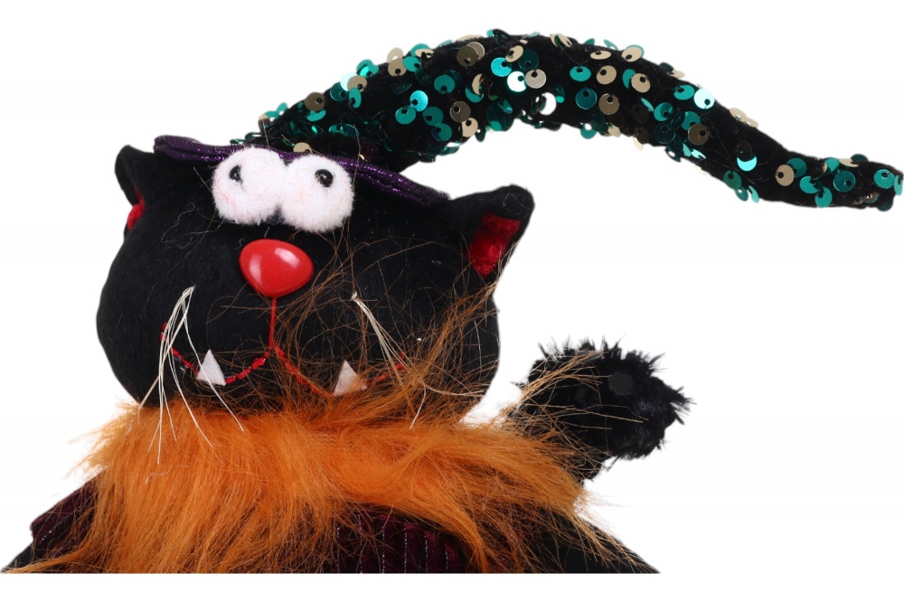 Декорация Хэллоуин кот сидящий черный 17 х 55 см 2 вида в ассортименте