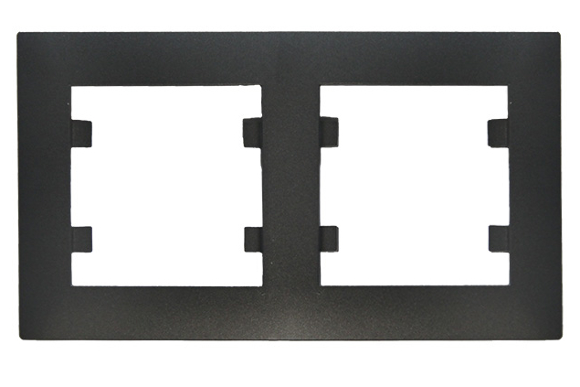 Рамка двойная Makel Rizz горизонтальная черный матовый 88054702