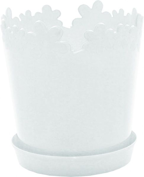 Горшок пластиковый Алеана Лютик круглый 2л белый (115059) 