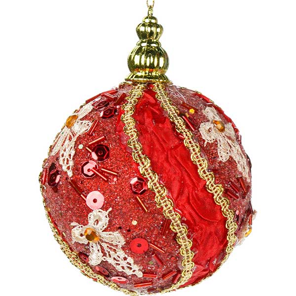 Шарик новогодний Роксолана SDA37180R 80 мм
