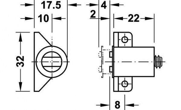 Фиксатор магнитный Hafele 3-4 кг белый 2 шт.