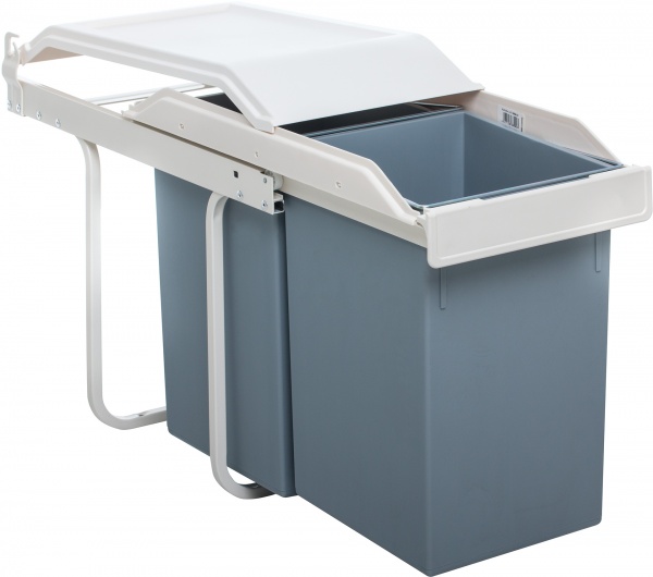 Ведро для мусора Hailo Multi Box 2*15 430х520х260 мм серое 3659001