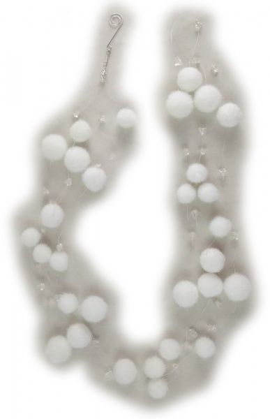 Декорация новогодняя Гирлянда со снежками и кристалами 120 см EPI-RS1R339 