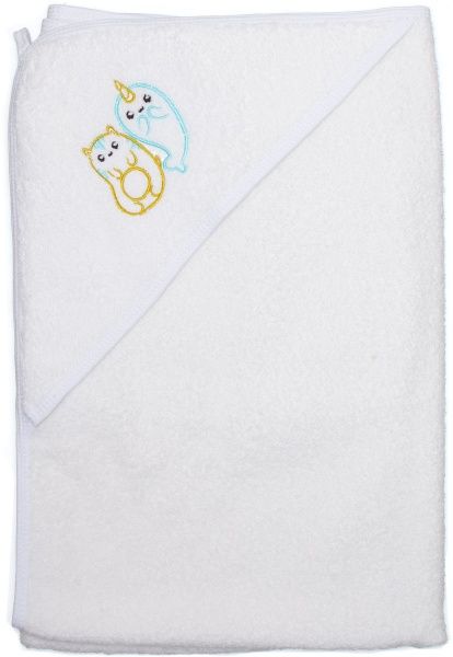 Полотенце Homeline уголок с вышивкой 90x90 см белый