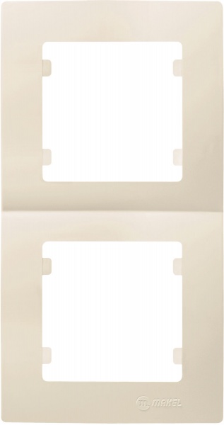 Рамка двомісна Makel Lilium Natural Kare вертикальна кремовий 32010707