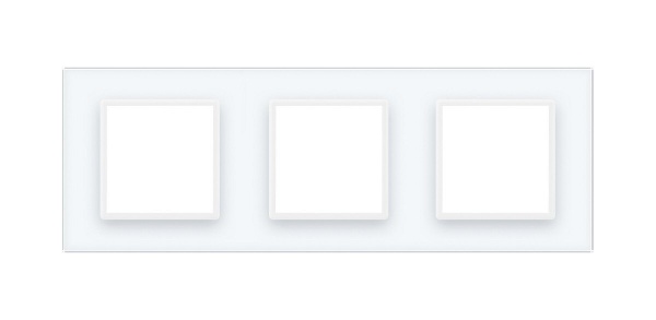 Рамка трехместная Livolo C7 универсальная белое стекло C7-SR/SR/SR-11